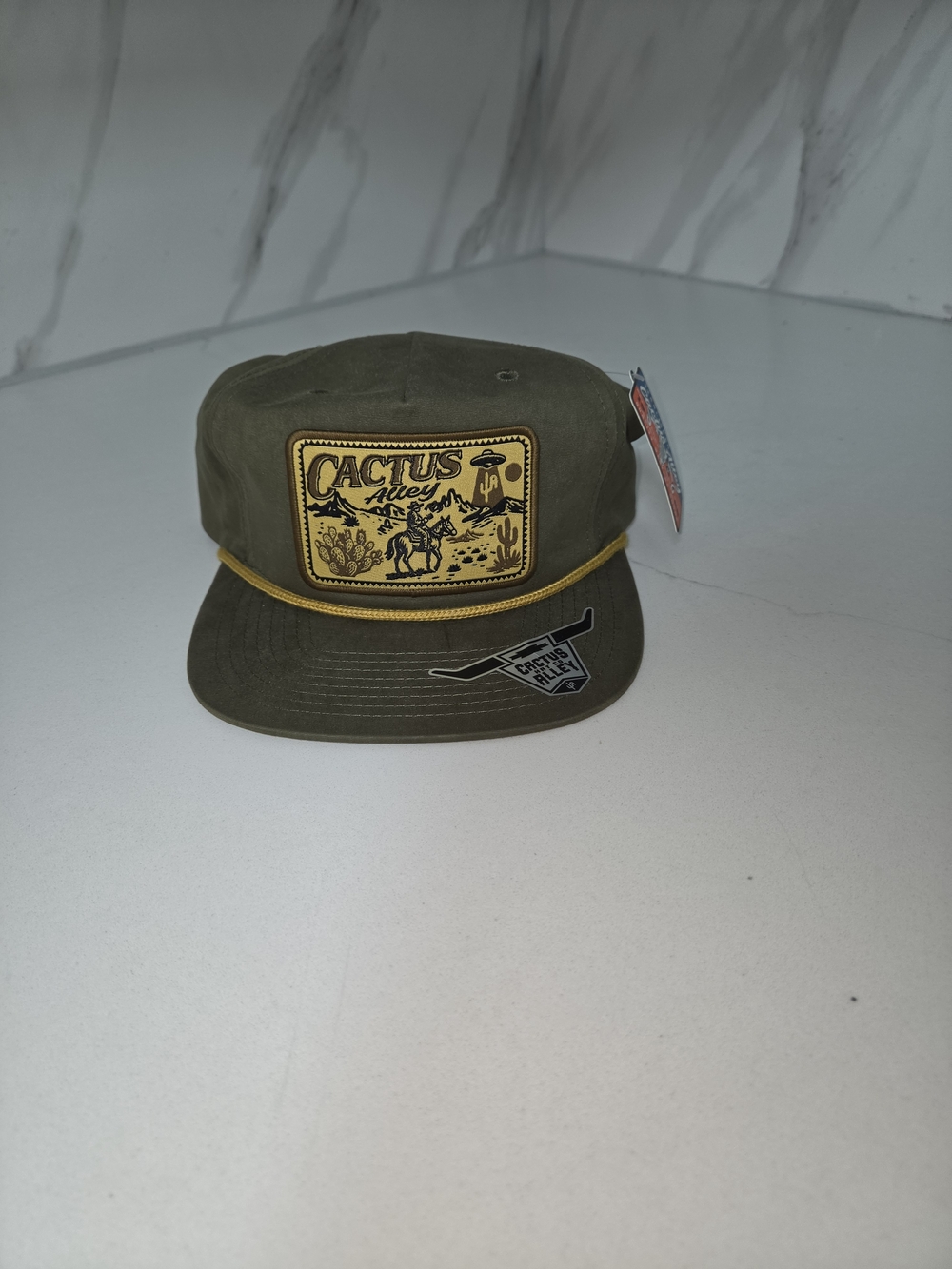 Cactus Alley Olive Hat with Yellow Patch & Piping